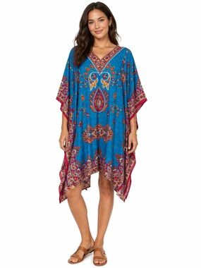 Vintage Gant Boho Kaftan | One Size | Vibrant Paisley Cover-Up Tunic